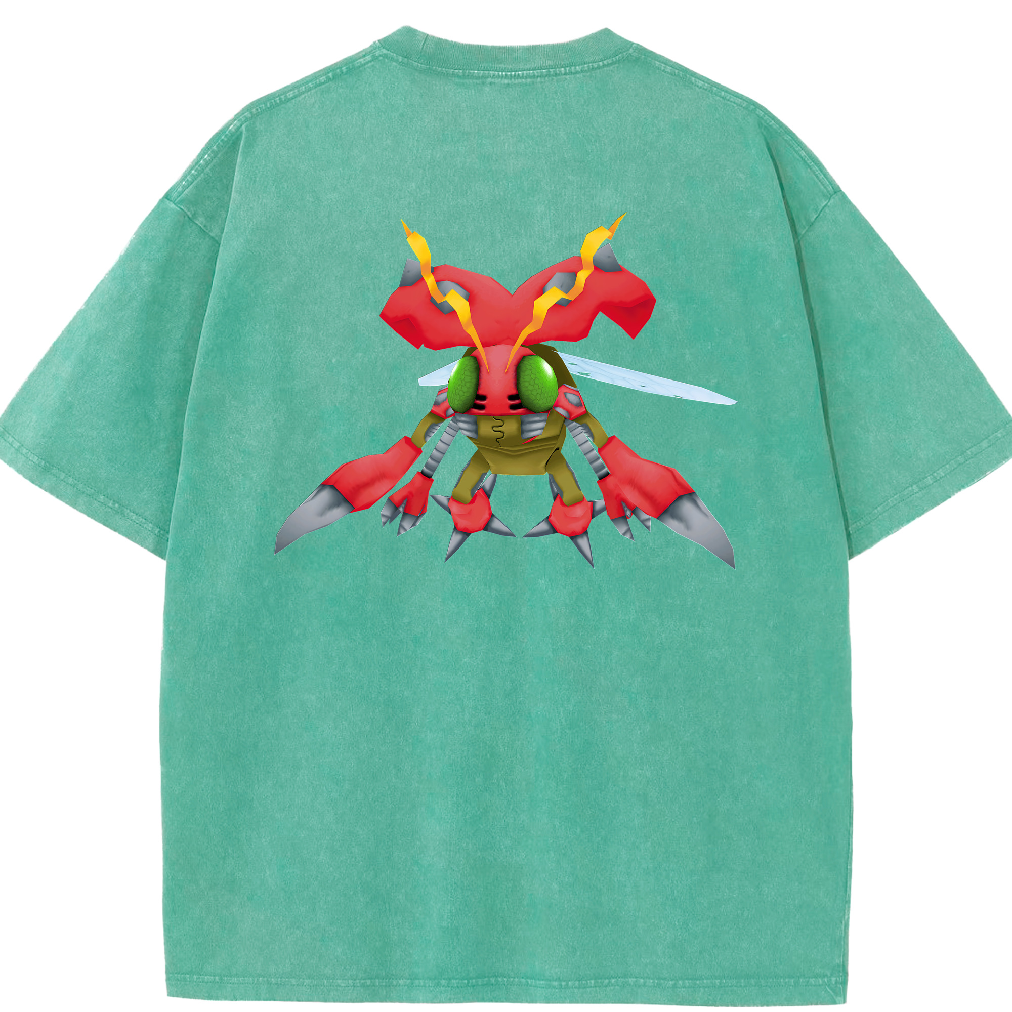 （画像用） Digimon デジタルモンスター/デジモン 綿100% ヴィンテージ風 半袖Tシャツ（背面プリント）